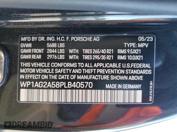 ✅ 2023 Porsche Macan S • VIN: WP1AG2A58PLB40570 • Лот: 54801095. Опубликован ранее на Copart с пробегом Не указан. Бесплатный доступ к архиву аукционных продаж из США и подробный отчёт об истории автомобиля на DreamBid. Изображение 13.