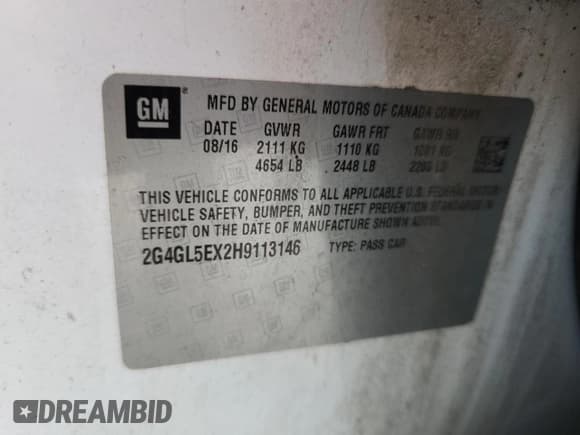 ✅ 2017 Buick Regal Sport Touring • VIN: 2G4GL5EX2H9113146 • Лот: 64033695. Опубликован ранее на Copart с пробегом 96 678 миль. Бесплатный доступ к архиву аукционных продаж из США и подробный отчёт об истории автомобиля на DreamBid. Изображение 12.