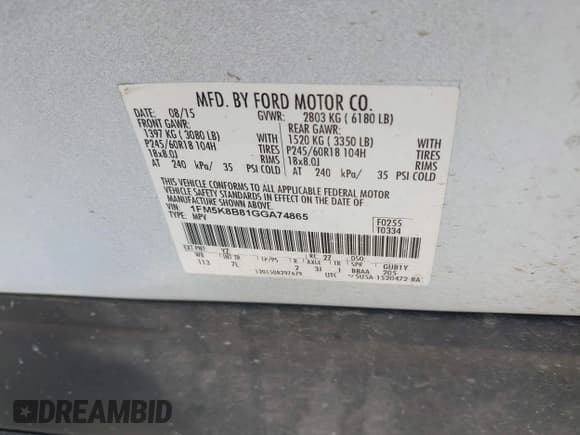 ✅ 2016 Ford Explorer • VIN: 1FM5K8B81GGA74865 • Lot: 42722341. Listed on IAAI with 157,391 mi. Free auction sales archive from the USA and detailed vehicle history report at DreamBid. Image 9.