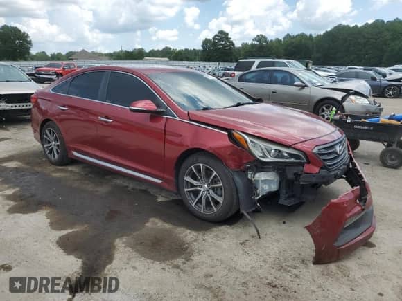2016 Hyundai Sonata Sport with VIN 5NPE34AF9GH427438, listed as a Copart auction lot 66617765 with 90,603 mi miles and Salvage title. Bid and sale history available at DreamBid. Image 4.