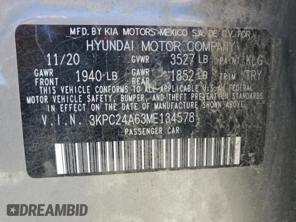 ✅ 2021 Hyundai Accent SEL • VIN: 3KPC24A63ME134578 • Лот: 64297535. Опубликован ранее на Copart с пробегом 129 598 миль. Бесплатный доступ к архиву аукционных продаж из США и подробный отчёт об истории автомобиля на DreamBid. Изображение 12.