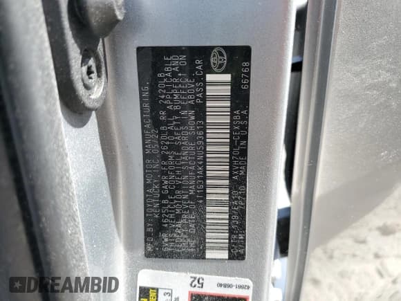 ✅ 2022 Toyota Camry Hybrid SE • VIN: 4T1G31AK4NU593613 • Lot: 87248265. Listed on Copart with 140,557 mi. Free auction sales archive from the USA and detailed vehicle history report at DreamBid. Image 13.