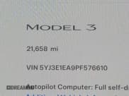 ✅ 2023 Tesla Model 3 • VIN: 5YJ3E1EA9PF576610 • Lot: 42206777. Listed on IAAI with 21,658 mi. Free auction sales archive from the USA and detailed vehicle history report at DreamBid. Image 15.