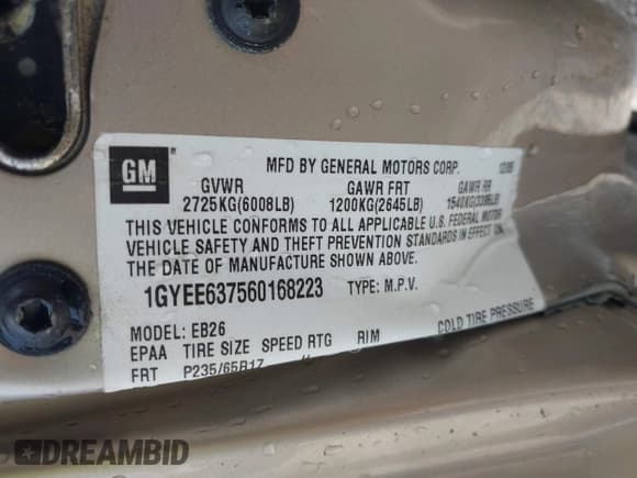 ✅ 2006 Cadillac SRX • VIN: 1GYEE637560168223 • Lot: 42729983. Wystawiony na IAAI z przebiegiem 151 011 mil. Bezpłatny archiwum sprzedaży aukcyjnych z USA i szczegółowy raport historii pojazdu na DreamBid. Zdjęcie 9.