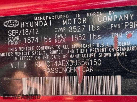 ✅ 2013 Hyundai Accent GLS • VIN: KMHCT4AEXDU356150 • Lot: 89028585. Wystawiony na Copart z przebiegiem 144 114 mil. Bezpłatny archiwum sprzedaży aukcyjnych z USA i szczegółowy raport historii pojazdu na DreamBid. Zdjęcie 10.