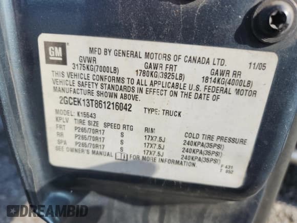 ✅ 2006 Chevrolet Silverado 1500 LT2 • VIN: 2GCEK13T861216042 • Лот: 64905675. Опубликован ранее на Copart с пробегом 286 174 миль. Бесплатный доступ к архиву аукционных продаж из США и подробный отчёт об истории автомобиля на DreamBid. Изображение 12.