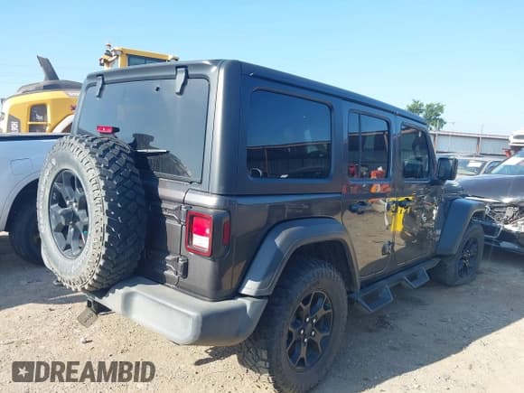 ✅ 2021 Jeep Wrangler Unlimited Sport S • VIN: 1C4HJXDN3MW511879 • Lot: 42699053. Listed on IAAI with 88,570 mi. Free auction sales archive from the USA and detailed vehicle history report at DreamBid. Image 4.