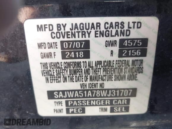 ✅ 2008 Jaguar X-Type • VIN: SAJWA51A78WJ31707 • Лот: 43497475. Опубликован ранее на IAAI с пробегом 79 418 миль. Бесплатный доступ к архиву аукционных продаж из США и подробный отчёт об истории автомобиля на DreamBid. Изображение 9.