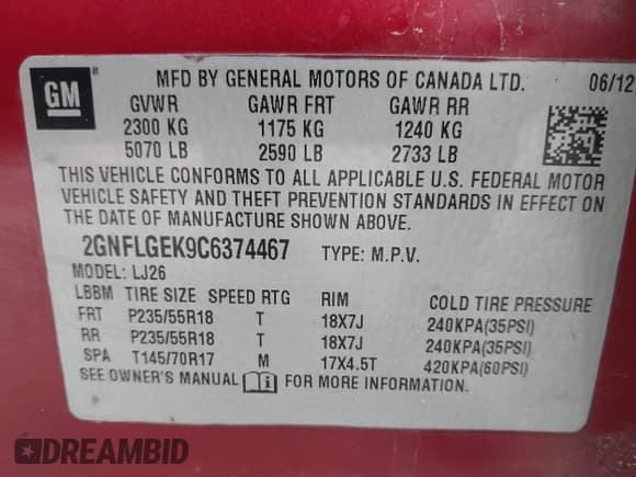 ✅ 2012 Chevrolet Equinox LTZ • VIN: 2GNFLGEK9C6374467 • Лот: 43440907. Опубликован ранее на IAAI с пробегом 206 137 миль. Бесплатный доступ к архиву аукционных продаж из США и подробный отчёт об истории автомобиля на DreamBid. Изображение 9.