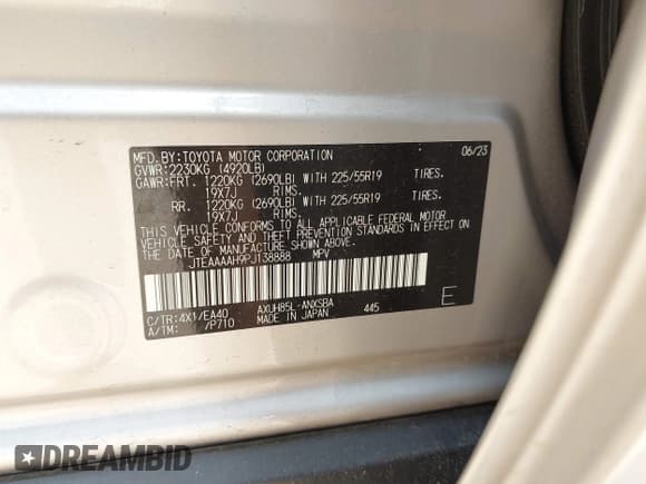 ✅ 2023 Toyota Venza XLE • VIN: JTEAAAAH9PJ138888 • Лот: 43073169. Опубликован ранее на IAAI с пробегом 21 934 миль. Бесплатный доступ к архиву аукционных продаж из США и подробный отчёт об истории автомобиля на DreamBid. Изображение 9.