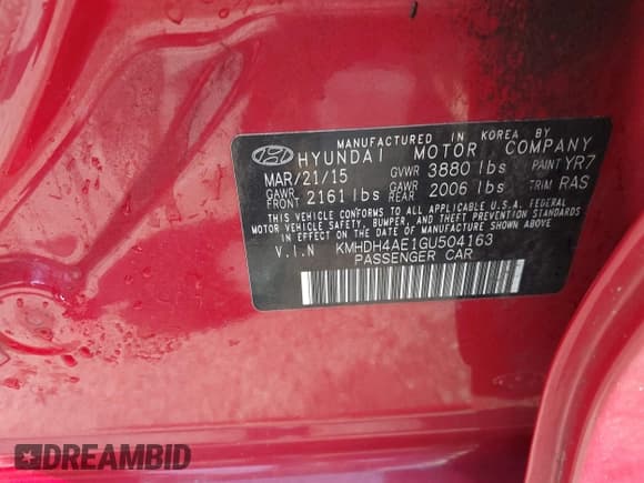 ✅ 2016 Hyundai Elantra SE • VIN: KMHDH4AE1GU504163 • Лот: 43103433. Опубликован ранее на IAAI с пробегом 61 326 миль. Бесплатный доступ к архиву аукционных продаж из США и подробный отчёт об истории автомобиля на DreamBid. Изображение 9.