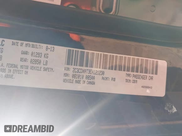 ✅ 2014 Dodge Charger Police • VIN: 2C3CDXAT3EH121230 • Lot: 42025638. Listed on IAAI with 48,224 mi. Free auction sales archive from the USA and detailed vehicle history report at DreamBid. Image 9.