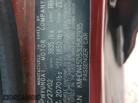 ✅ 2003 Hyundai Elantra GLS • VIN: KMHDN45D53U582935 • Lot: 47753805. Wystawiony na Copart z przebiegiem 215 028 mil. Bezpłatny archiwum sprzedaży aukcyjnych z USA i szczegółowy raport historii pojazdu na DreamBid. Zdjęcie 12.