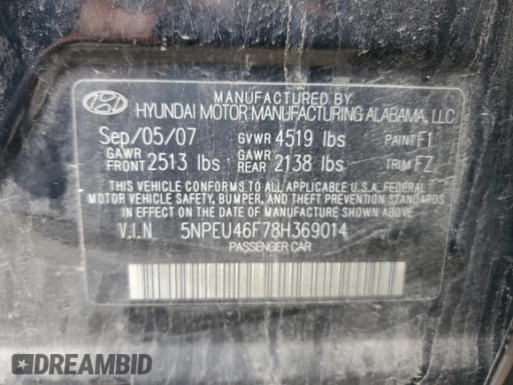 ✅ 2008 Hyundai Sonata SE • VIN: 5NPEU46F78H369014 • Лот: 69634814. Опубликован ранее на Copart с пробегом 169 300 миль. Бесплатный доступ к архиву аукционных продаж из США и подробный отчёт об истории автомобиля на DreamBid. Изображение 12.