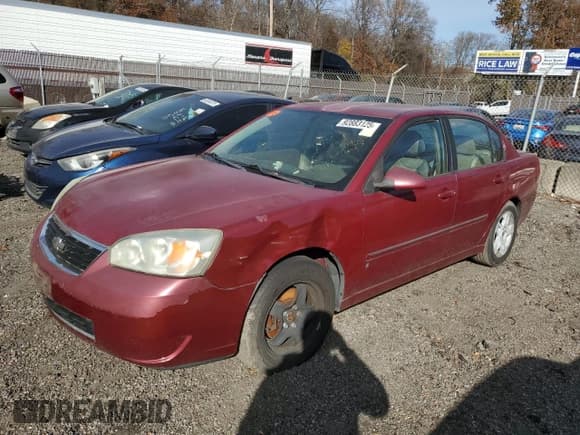 ✅ 2006 Chevrolet Malibu 2LT • VIN: 1G1ZT53816F236524 • Lot: 92883125. Listed on Copart with Not provided. Free auction sales archive from the USA and detailed vehicle history report at DreamBid. Image 1.