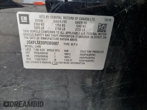 ✅ 2015 GMC Terrain SLT • VIN: 2GKFLSE33F6369987 • Lot: 90051725. Wystawiony na Copart z przebiegiem 110 349 mil. Bezpłatny archiwum sprzedaży aukcyjnych z USA i szczegółowy raport historii pojazdu na DreamBid. Zdjęcie 14.