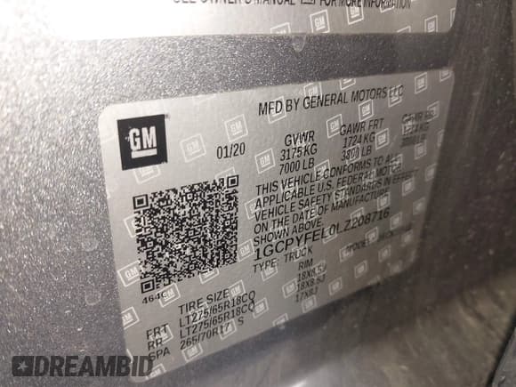 ✅ 2020 Chevrolet Silverado 1500 LT Trail Boss • VIN: 1GCPYFEL0LZ208716 • Lot: 43819614. Wystawiony na IAAI z przebiegiem 41 810 mil. Bezpłatny archiwum sprzedaży aukcyjnych z USA i szczegółowy raport historii pojazdu na DreamBid. Zdjęcie 9.