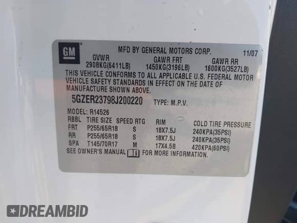 2008 Saturn Outlook XR z VIN 5GZER23798J200220, wystawiony jako IAAI lot #43607225 z przebiegiem 169 658 mil mil oraz . Historia ofert i sprzedaży dostępna na DreamBid. Obrazek 9.