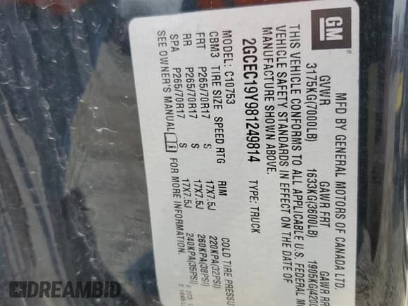 ✅ 2008 Chevrolet Silverado 1500 2LT • VIN: 2GCEC19Y981249814 • Lot: 49619235. Wystawiony na Copart z przebiegiem 179 557 mil. Bezpłatny archiwum sprzedaży aukcyjnych z USA i szczegółowy raport historii pojazdu na DreamBid. Zdjęcie 15.