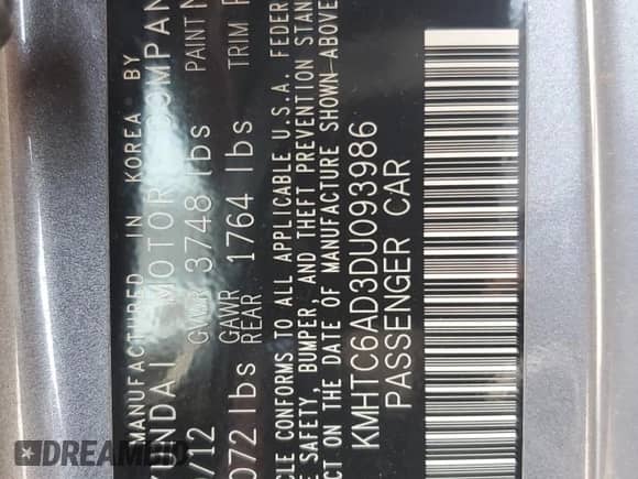 ✅ 2013 Hyundai Veloster w/Gray Int • VIN: KMHTC6AD3DU093986 • Лот: 70438194. Размещён на Copart с пробегом 115 746 миль миль. Получите бесплатный доступ к архиву аукционных продаж из США и посмотрите подробный отчёт об истории автомобиля на DreamBid. Изображение 12.