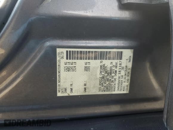 ✅ 2019 Nissan Maxima Platinum • VIN: 1N4AA6AV3KC383387 • Lot: 91306475. Wystawiony na Copart z przebiegiem 99 978 mil. Bezpłatny archiwum sprzedaży aukcyjnych z USA i szczegółowy raport historii pojazdu na DreamBid. Zdjęcie 12.