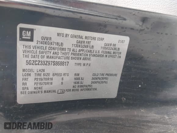 ✅ 2007 Saturn VUE I4 Hybrid • VIN: 5GZCZ33Z97S868817 • Lot: 43033145. Wystawiony na IAAI z przebiegiem 79 921 mil. Bezpłatny archiwum sprzedaży aukcyjnych z USA i szczegółowy raport historii pojazdu na DreamBid. Zdjęcie 9.