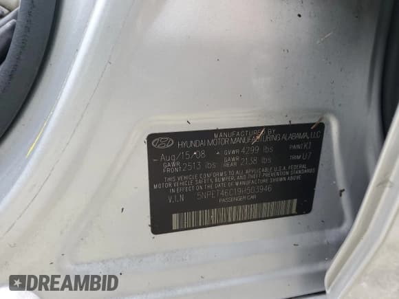 ✅ 2009 Hyundai Sonata GLS • VIN: 5NPET46C19H503946 • Лот: 74729674. Опубликован ранее на Copart с пробегом 14 716 миль. Бесплатный доступ к архиву аукционных продаж из США и подробный отчёт об истории автомобиля на DreamBid. Изображение 13.