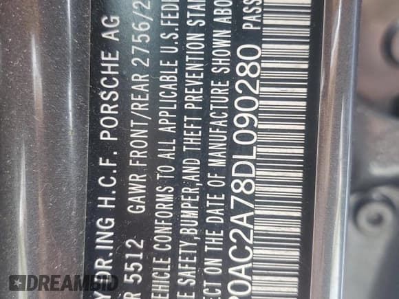 ✅ 2013 Porsche Panamera Turbo • VIN: WP0AC2A78DL090280 • Lot: 64410544. Listed on Copart with 77,266 mi. Free auction sales archive from the USA and detailed vehicle history report at DreamBid. Image 13.