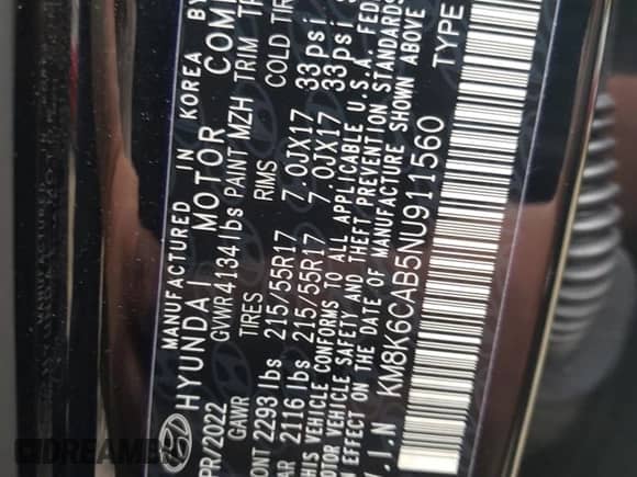 2022 Hyundai Kona SEL с VIN KM8K6CAB5NU911560, выставлен на аукционе Copart как лот 64635512 с пробегом 5 192 миль миль и . История ставок и продаж доступна на DreamBid. Изображение 10.