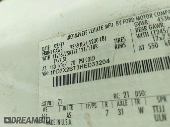 ✅ 2017 Ford F-250 • VIN: 1FD7X2BT3HED33204 • Lot: 42763137. Listed on IAAI with 125,270 mi. Free auction sales archive from the USA and detailed vehicle history report at DreamBid. Image 8.