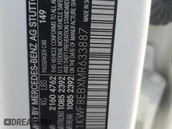 ✅ 2021 Mercedes-Benz C 300 • VIN: W1KWF8EBXMR633887 • Lot: 91427615. Wystawiony na Copart z przebiegiem 6 520 mil. Bezpłatny archiwum sprzedaży aukcyjnych z USA i szczegółowy raport historii pojazdu na DreamBid. Zdjęcie 12.
