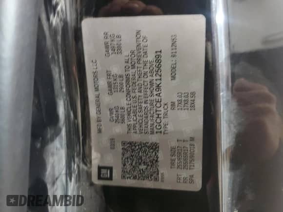 2019 Chevrolet Colorado 4WD LT with VIN 1GCHTCEA9K1256891, listed as a Copart auction lot 43088195 with 86,680 mi miles and Clean title. Bid and sale history available at DreamBid. Image 12.