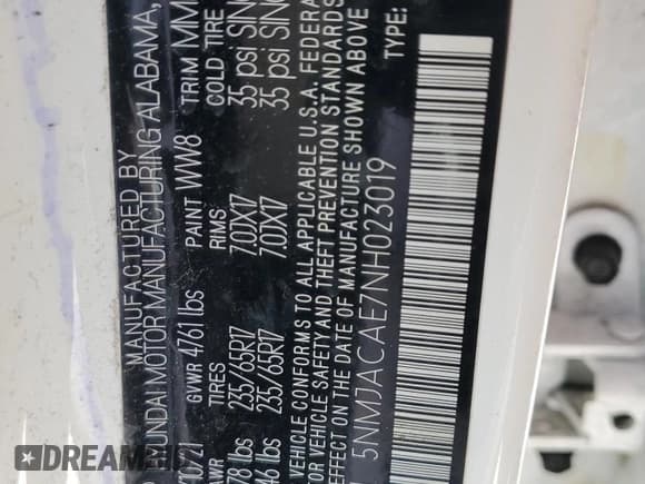 ✅ 2022 Hyundai Tucson SE • VIN: 5NMJACAE7NH023019 • Лот: 64854244. Опубликован ранее на Copart с пробегом Не указан. Бесплатный доступ к архиву аукционных продаж из США и подробный отчёт об истории автомобиля на DreamBid. Изображение 13.