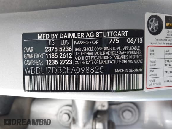 ✅ 2014 Mercedes-Benz CLS 550 • VIN: WDDLJ7DB0EA098825 • Lot: 43523562. Wystawiony na IAAI z przebiegiem 138 957 mil. Bezpłatny archiwum sprzedaży aukcyjnych z USA i szczegółowy raport historii pojazdu na DreamBid. Zdjęcie 9.