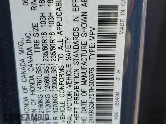 ✅ 2026 Honda CR-V EX-L • VIN: 2HKRS3H76TH303375 • Lot: 87127525. Wystawiony na Copart z przebiegiem 5 015 mil. Bezpłatny archiwum sprzedaży aukcyjnych z USA i szczegółowy raport historii pojazdu na DreamBid. Zdjęcie 13.