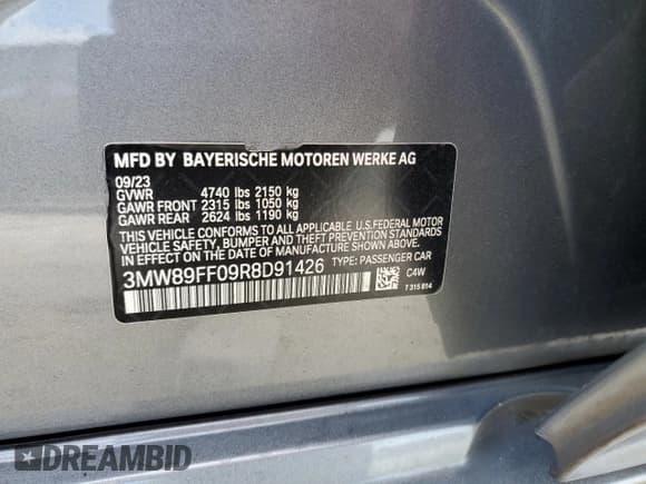 ✅ 2024 BMW 3 Series 330i xDrive • VIN: 3MW89FF09R8D91426 • Lot: 54047505. Listed on Copart with 21,068 mi. Free auction sales archive from the USA and detailed vehicle history report at DreamBid. Image 12.