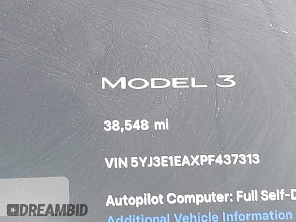 ✅ 2023 Tesla Model 3 • VIN: 5YJ3E1EAXPF437313 • Lot: 43332037. Wystawiony na IAAI z przebiegiem 38 548 mil. Bezpłatny archiwum sprzedaży aukcyjnych z USA i szczegółowy raport historii pojazdu na DreamBid. Zdjęcie 15.
