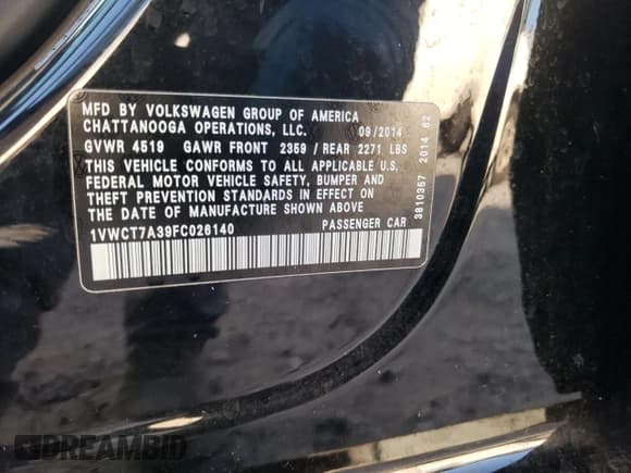 ✅ 2015 Volkswagen Passat SEL Premium • VIN: 1VWCT7A39FC026140 • Lot: 70483955. Wystawiony na Copart z przebiegiem 73 921 mil. Bezpłatny archiwum sprzedaży aukcyjnych z USA i szczegółowy raport historii pojazdu na DreamBid. Zdjęcie 13.