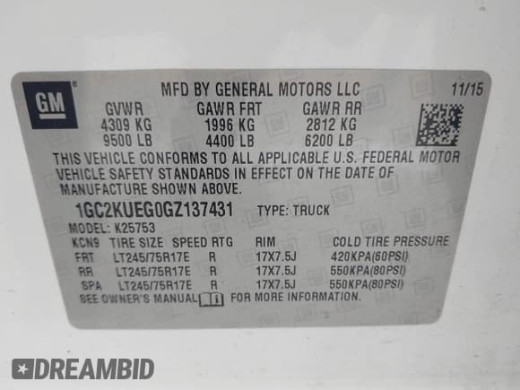 ✅ 2016 Chevrolet Silverado 2500HD Work Truck • VIN: 1GC2KUEG0GZ137431 • Лот: 42499894. Опубликован ранее на IAAI с пробегом 228 740 миль. Бесплатный доступ к архиву аукционных продаж из США и подробный отчёт об истории автомобиля на DreamBid. Изображение 17.