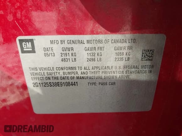 ✅ 2014 Chevrolet Impala LT • VIN: 2G1125S38E9108441 • Лот: 43379956. Опубликован ранее на IAAI с пробегом 120 202 миль. Бесплатный доступ к архиву аукционных продаж из США и подробный отчёт об истории автомобиля на DreamBid. Изображение 9.