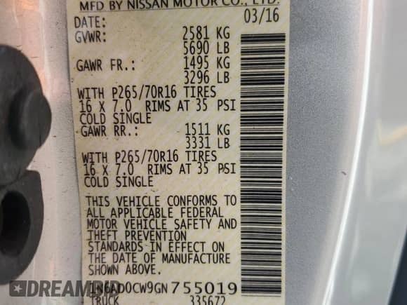 2016 Nissan Frontier SV z VIN 1N6AD0CW9GN755019, wystawiony jako Copart lot #84874045 z przebiegiem 26 455 mil mil oraz Szkoda całkowita • Salvage title. Historia ofert i sprzedaży dostępna na DreamBid. Obrazek 13.