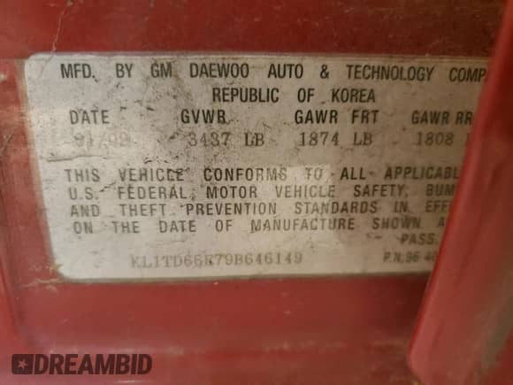 2009 Chevrolet Aveo 1LT z VIN KL1TD66E79B646149, wystawiony jako Copart lot #87581235 z przebiegiem 156 634 mil mil oraz Szkoda całkowita • Salvage title. Historia ofert i sprzedaży dostępna na DreamBid. Obrazek 12.