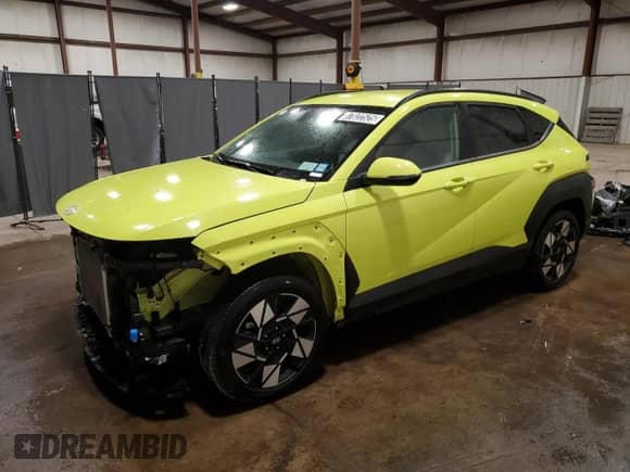 2024 Hyundai Kona SEL с VIN KM8HB3AB1RU137383, выставлен на аукционе Copart как лот 87822525 с пробегом 16 802 миль миль и Чистый • Clean title. История ставок и продаж доступна на DreamBid. Изображение 1.