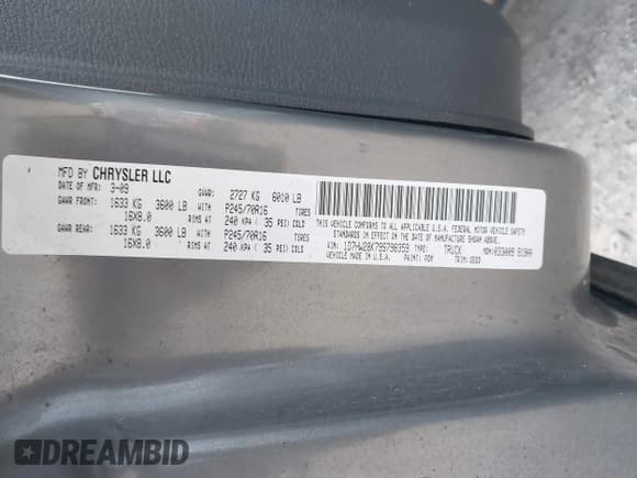 ✅ 2009 Dodge Dakota ST • VIN: 1D7HW28K79S798359 • Лот: 41534458. Опубликован ранее на IAAI с пробегом 93 235 миль. Бесплатный доступ к архиву аукционных продаж из США и подробный отчёт об истории автомобиля на DreamBid. Изображение 9.