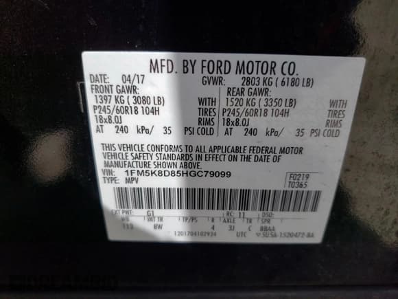 ✅ 2017 Ford Explorer XLT • VIN: 1FM5K8D85HGC79099 • Lot: 49299515. Listed on Copart with 109,970 mi. Free auction sales archive from the USA and detailed vehicle history report at DreamBid. Image 14.