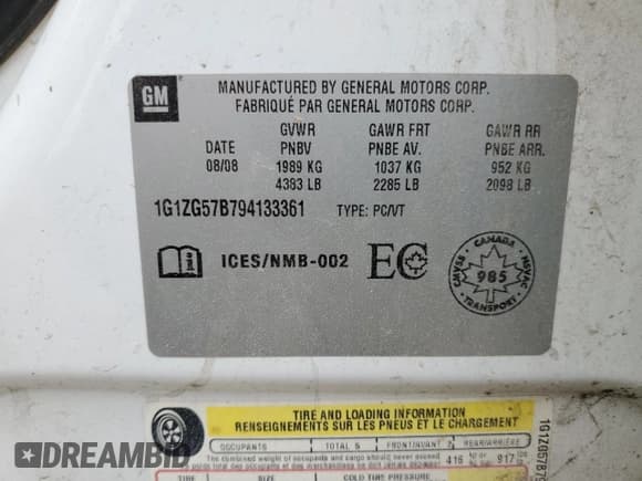 ✅ 2009 Chevrolet Malibu 1LS • VIN: 1G1ZG57B794133361 • Lot: 70992385. Wystawiony na Copart z przebiegiem 194 404 mil. Bezpłatny archiwum sprzedaży aukcyjnych z USA i szczegółowy raport historii pojazdu na DreamBid. Zdjęcie 13.