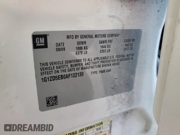 ✅ 2010 Chevrolet Malibu 2LT • VIN: 1G1ZD5EB0AF122139 • Lot: 72514164. Listed on Copart with 113,052 mi. Free auction sales archive from the USA and detailed vehicle history report at DreamBid. Image 12.