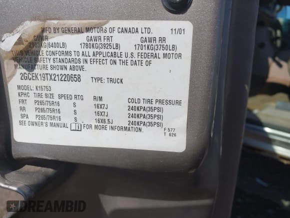 ✅ 2002 Chevrolet Silverado 1500 LT • VIN: 2GCEK19TX21220658 • Lot: 42795382. Listed on IAAI with 229,754 mi. Free auction sales archive from the USA and detailed vehicle history report at DreamBid. Image 9.