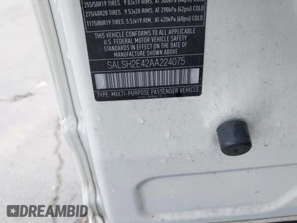 ✅ 2010 Land Rover Range Rover Sport SC • VIN: SALSH2E42AA224075 • Lot: 43176659. Wystawiony na IAAI z przebiegiem 129 476 mil. Bezpłatny archiwum sprzedaży aukcyjnych z USA i szczegółowy raport historii pojazdu na DreamBid. Zdjęcie 9.