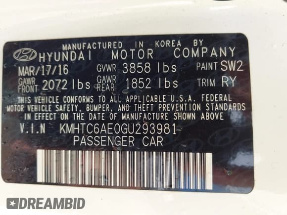 ✅ 2016 Hyundai Veloster Turbo • VIN: KMHTC6AE0GU293981 • Lot: 42354864. Wystawiony na IAAI z przebiegiem 118 691 mil. Bezpłatny archiwum sprzedaży aukcyjnych z USA i szczegółowy raport historii pojazdu na DreamBid. Zdjęcie 9.